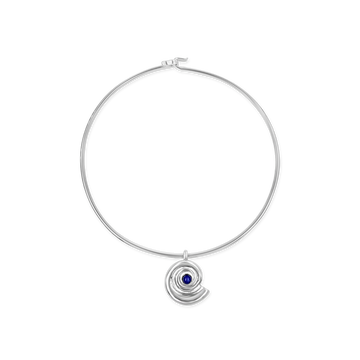 Daphine Agathe necklace in silver and Lapis Lazuli stone