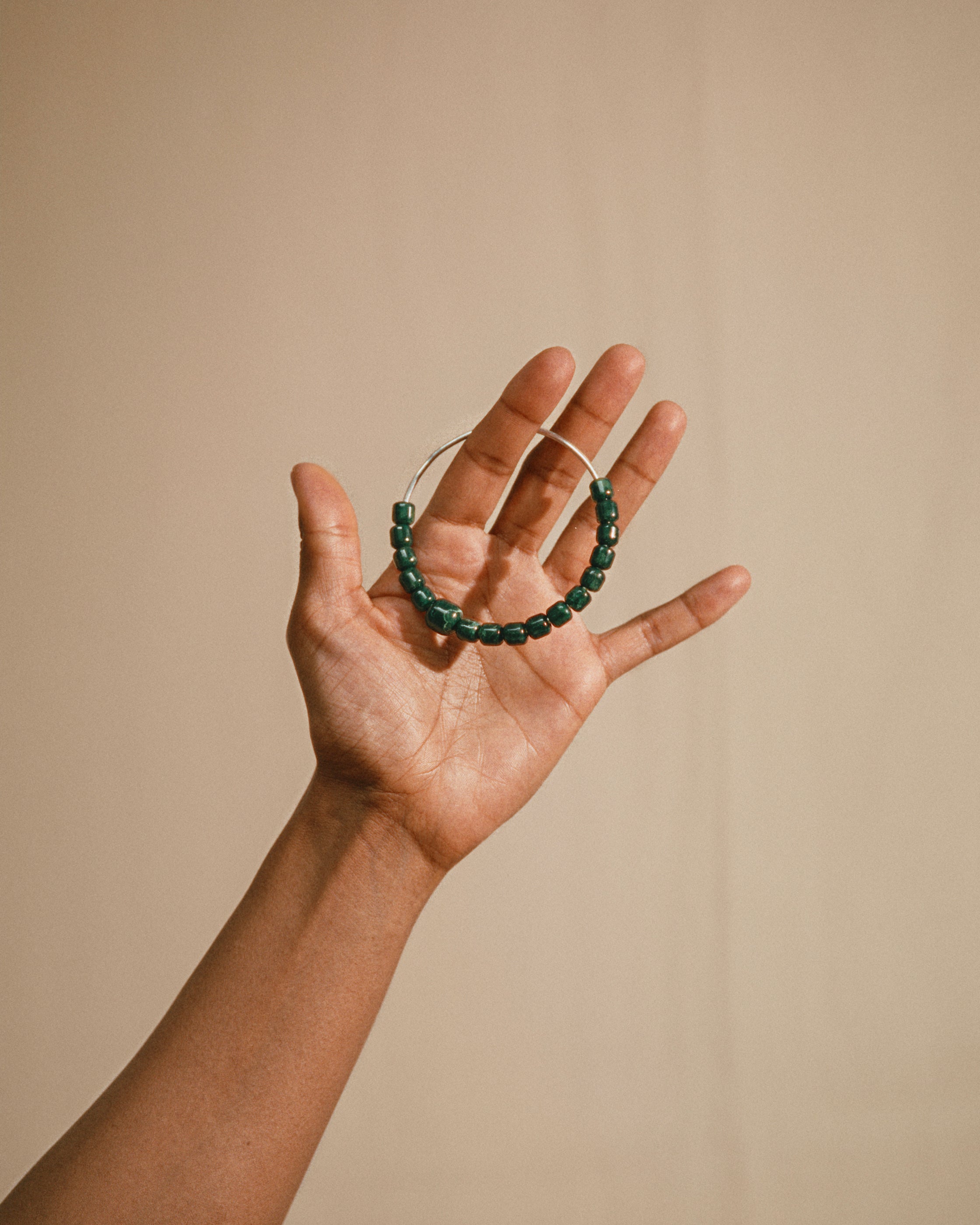 Daphine x Monikh Dale Vol. II. Preeth Jade Silver-plated Bangle.