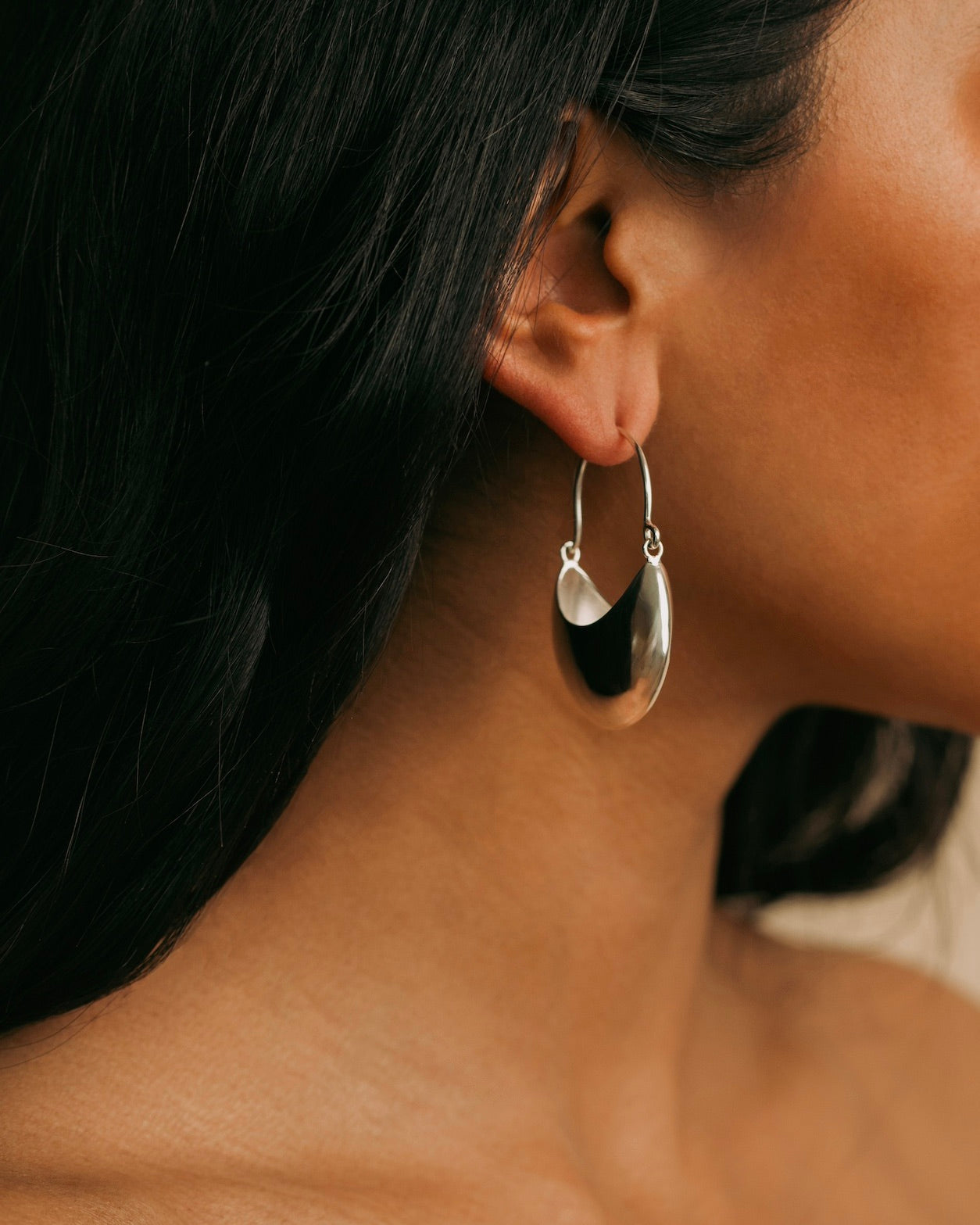 Monikh Dale x Daphine Vol. II. Rochelle Silver Plated Hoop Earrings.