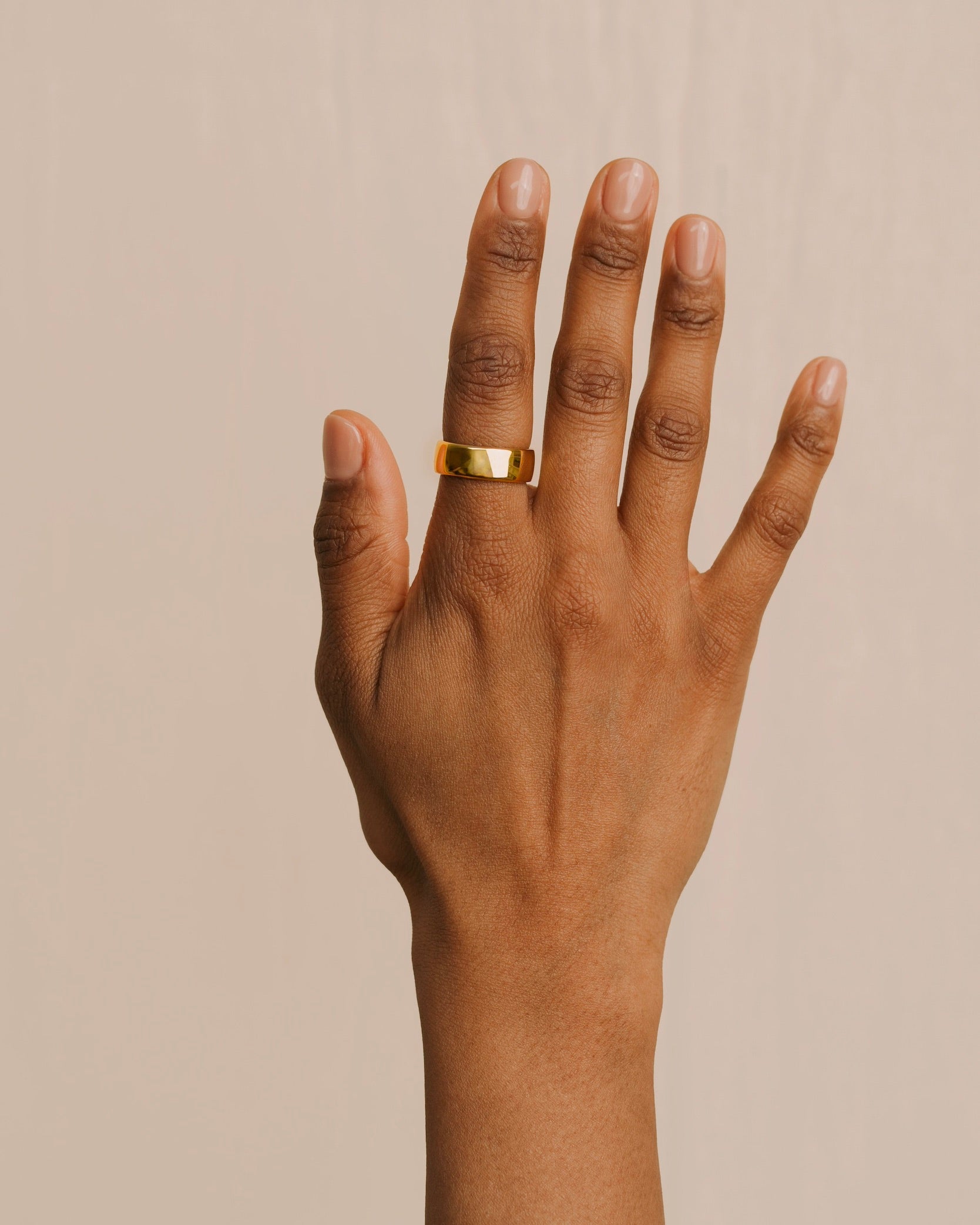 Thin Reena Ring, 18ct Gold Plated.