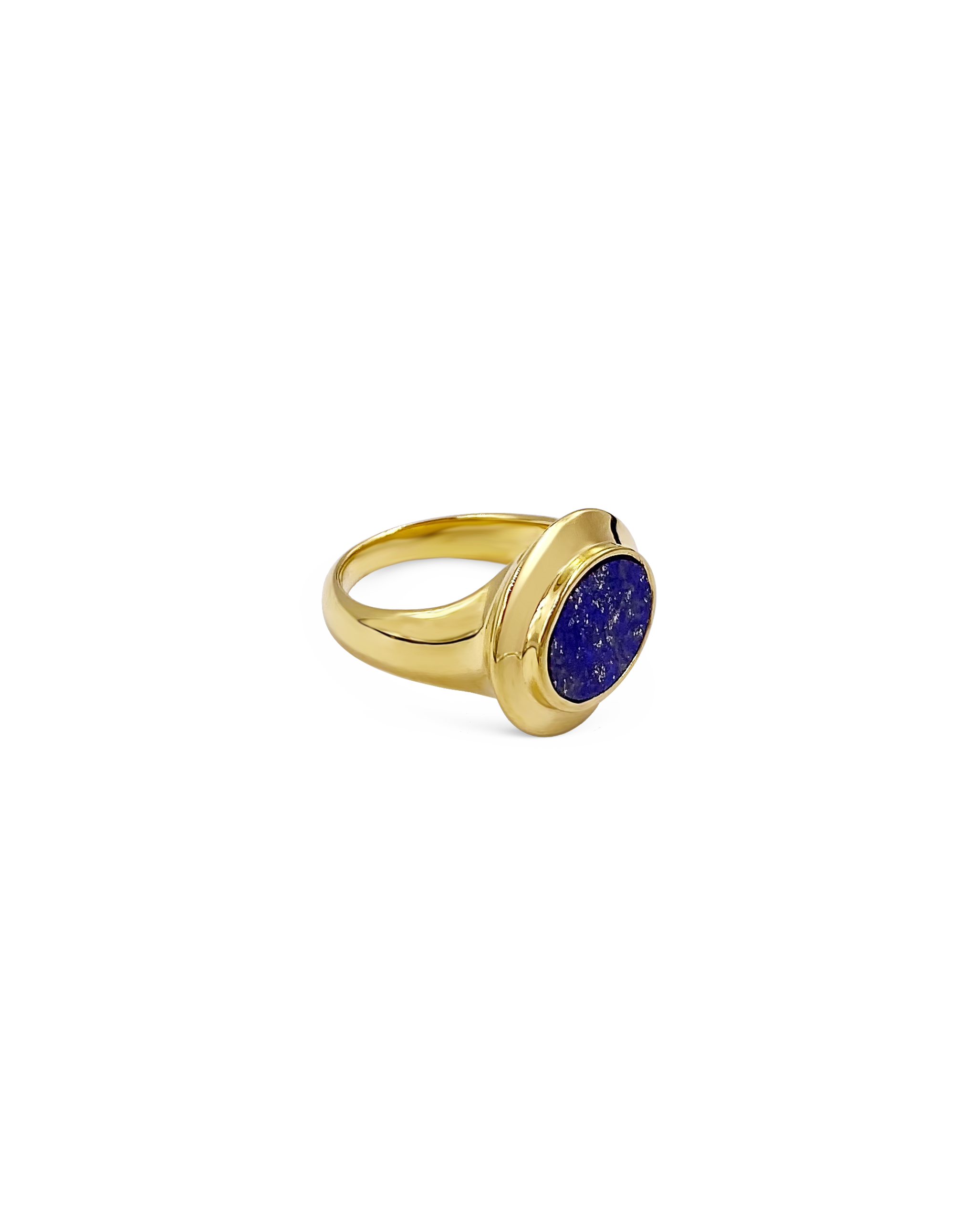 Rita Ring 18k Gold Chunky Ring WIth Blue Lapis Stone