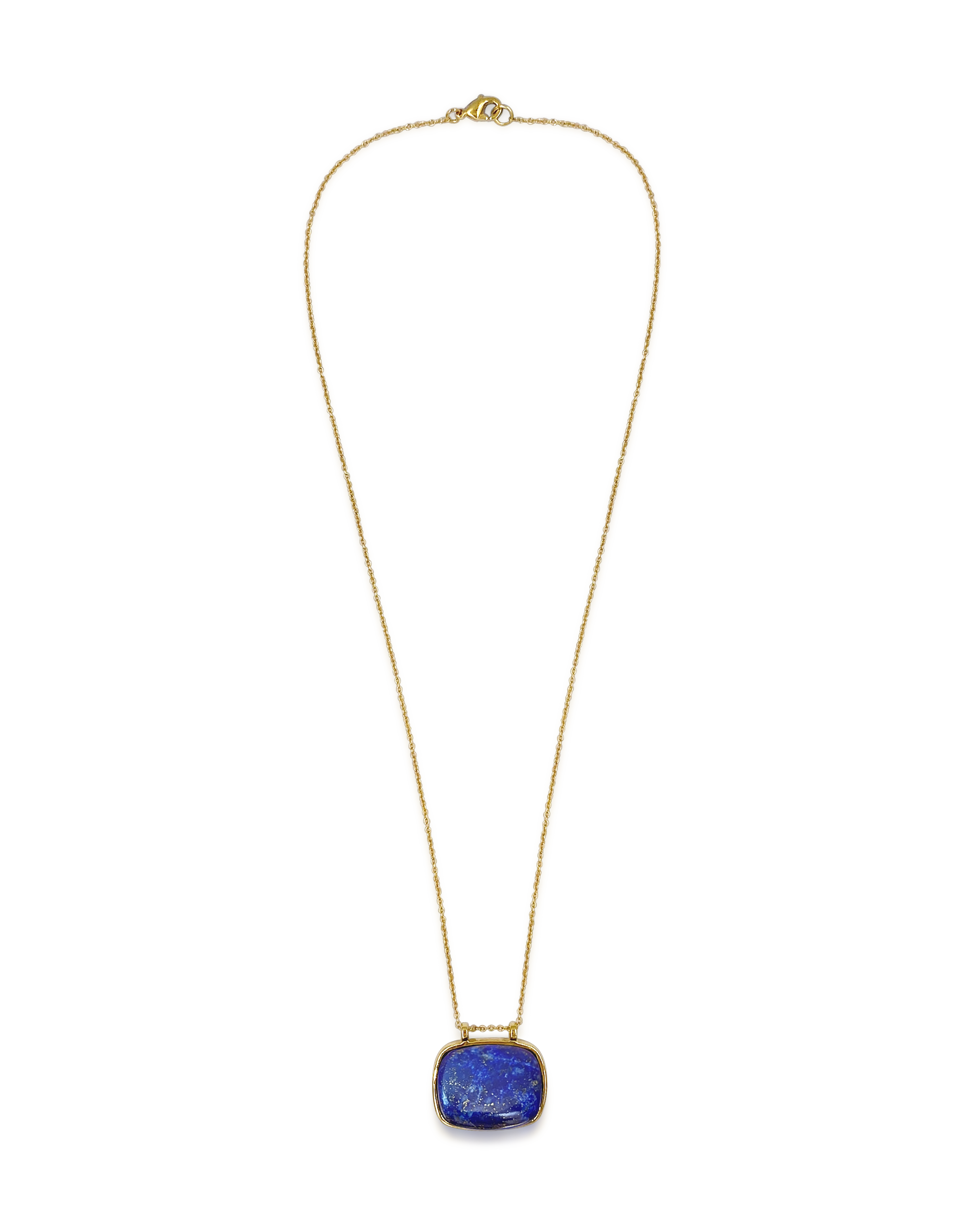 Rita Necklace 18k Gold Thin Chain Necklace With Blue Lapis Stone