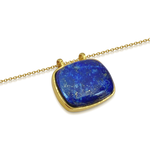 Rita Necklace 18k Gold Thin Chain Necklace With Blue Lapis Stone