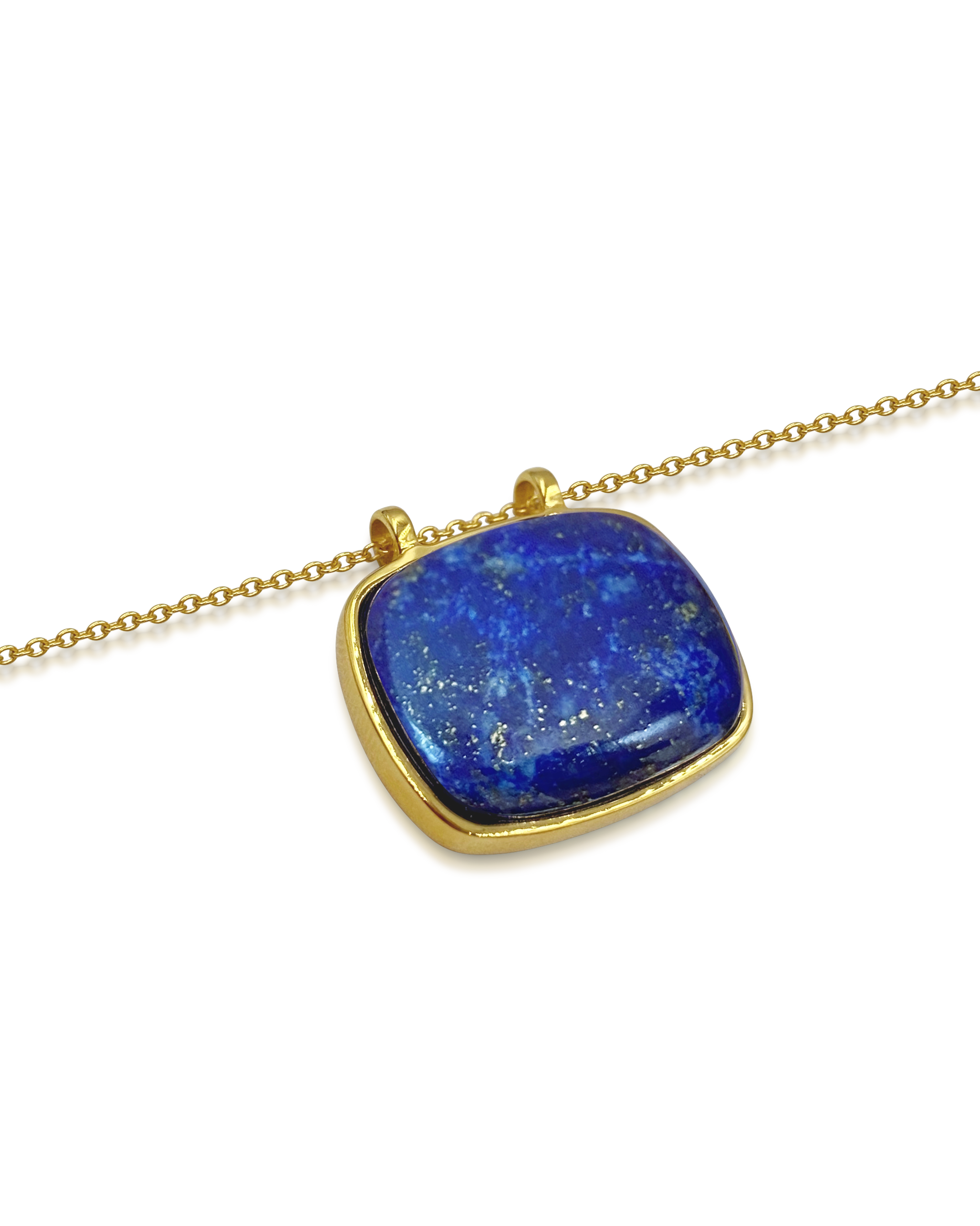 Rita Necklace 18k Gold Thin Chain Necklace With Blue Lapis Stone